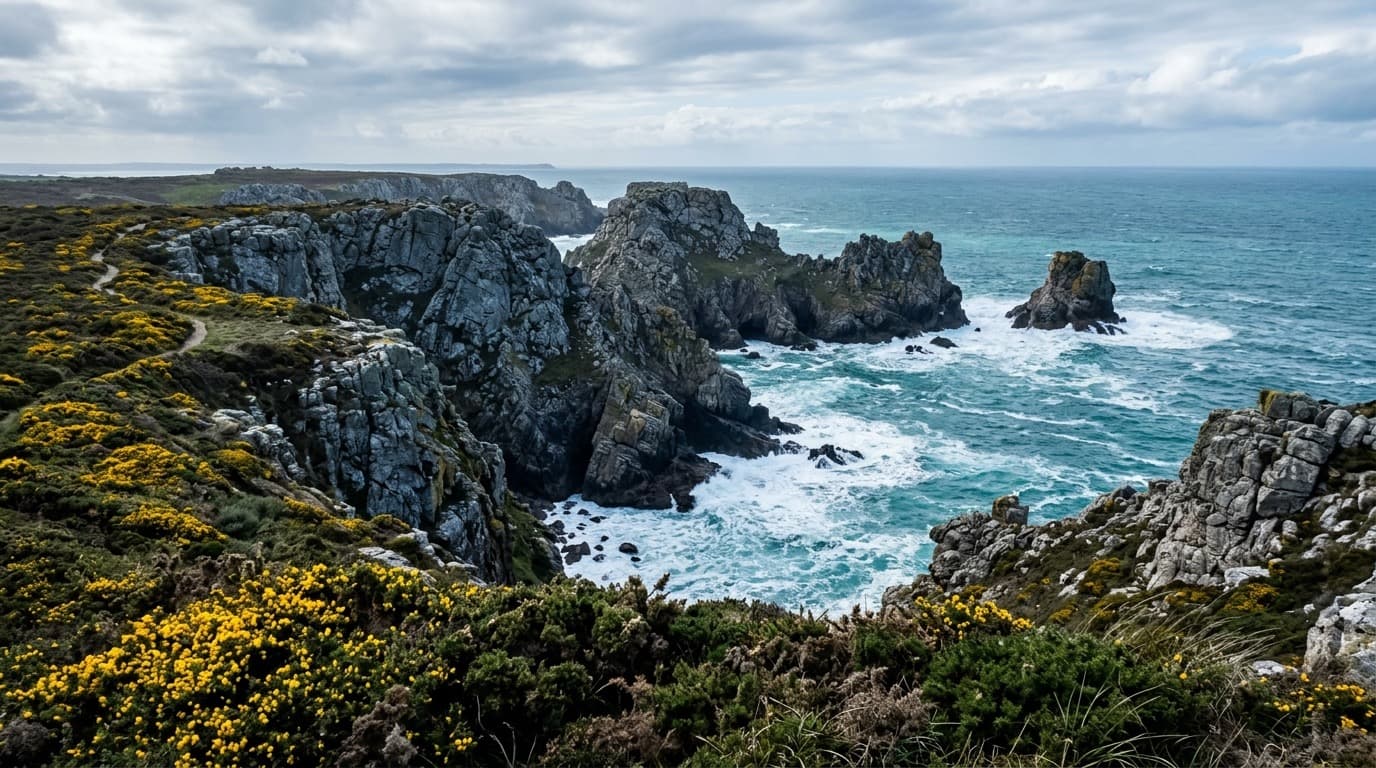 Forage en presqu'île de Crozon : contrainte du bord de mer