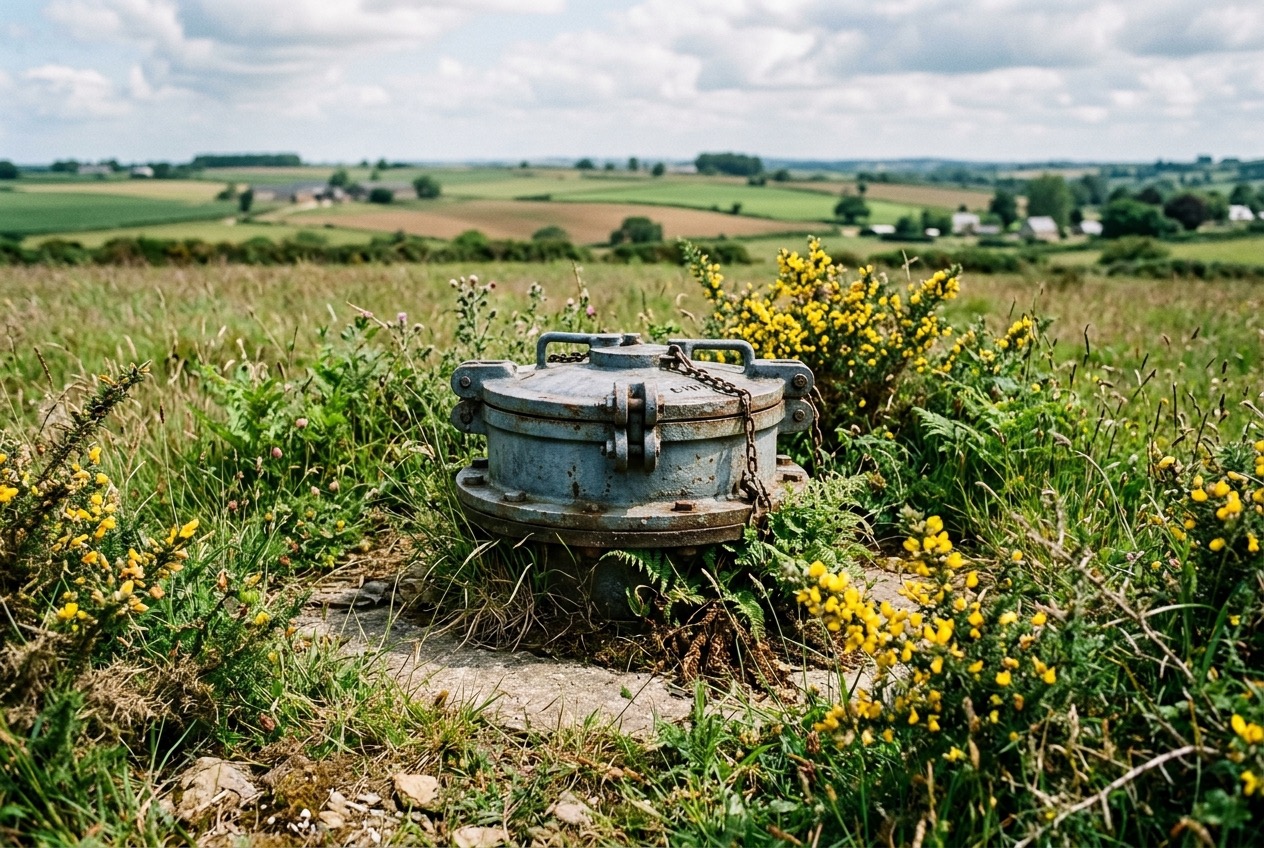 Paysage agricole du bassin sédimentaire rennais, plaine cultivée traversée par un cours d'eau