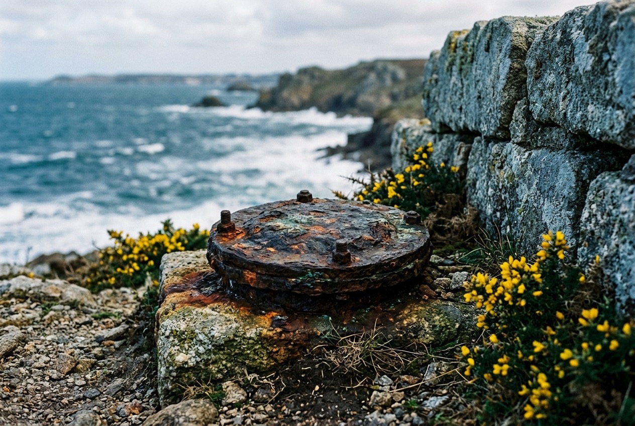 Golfe du Morbihan : forage et protection du littoral, illustration technique du sujet, sans personne ni main